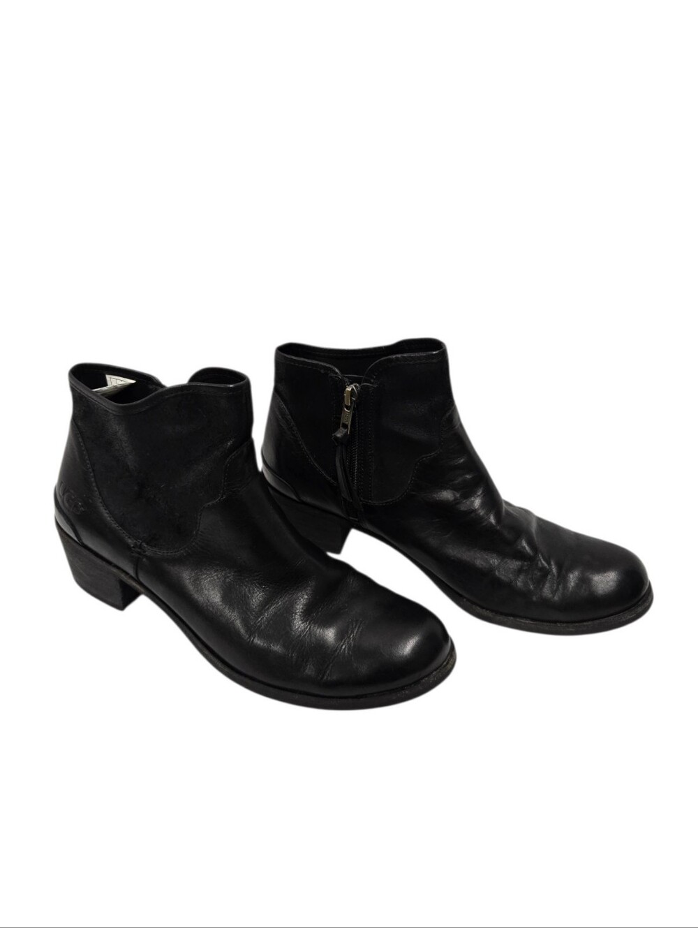 UGG Penelope Black Leather Ankle Boots
